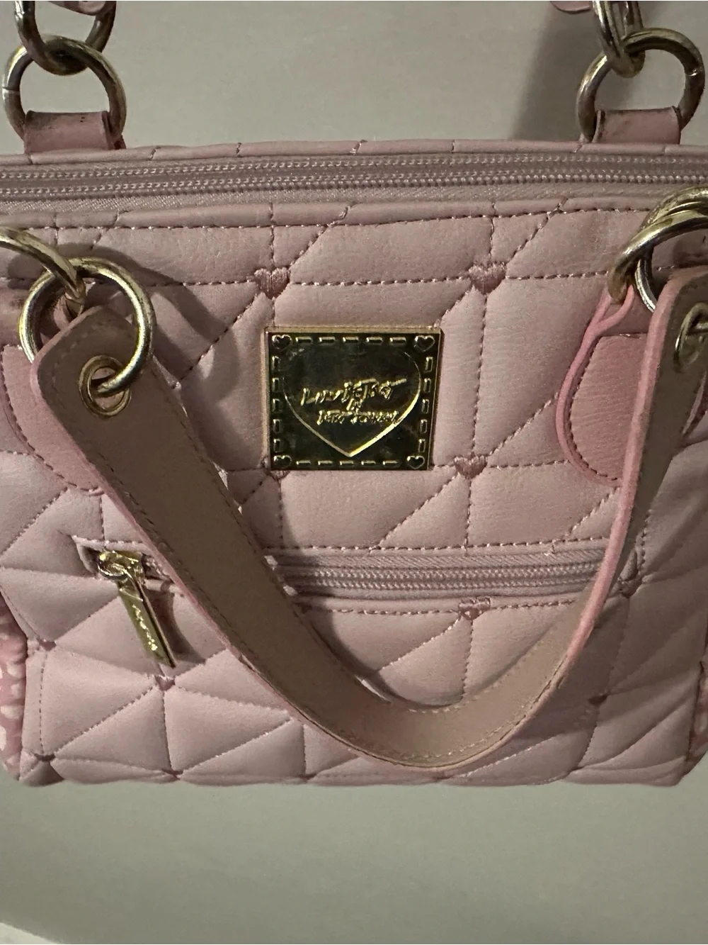 Betsey Johnson luv Johnson heart tote handbag
